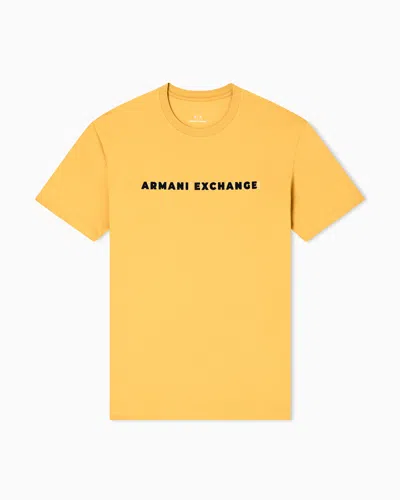 Armani Exchange Regular Fit T-shirts In Yellow