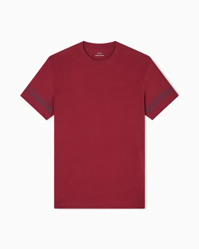 Armani Exchange Regular Fit T-shirts In Burgundy