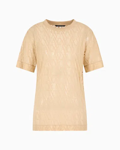 Armani Exchange Regular Fit T-shirts In Beige