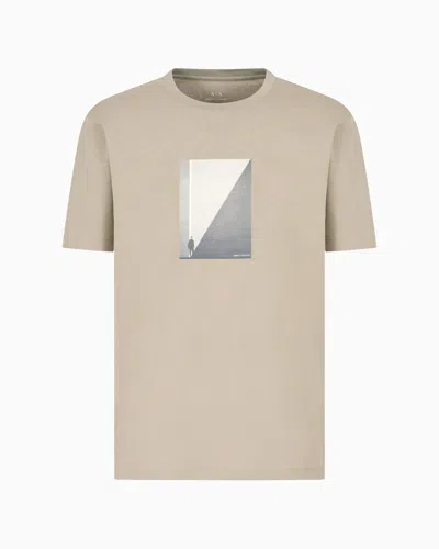 Armani Exchange Regular Fit T-shirts In Beige