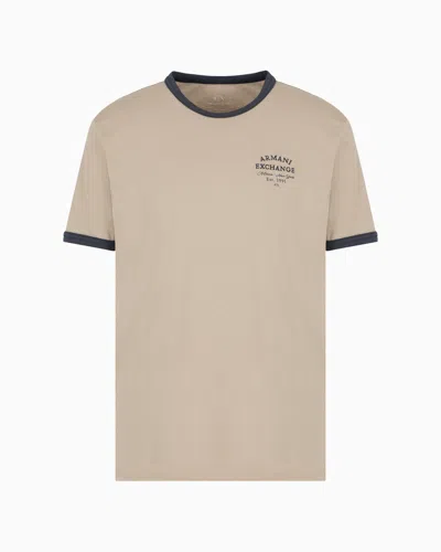 Armani Exchange Regular Fit T-shirts In Beige