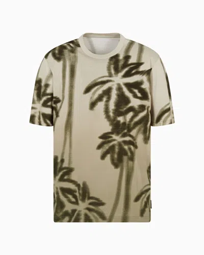 ARMANI EXCHANGE REGULAR FIT PALM TREE PRINT T-SHIRT