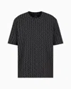 Armani Exchange Long Sleeve T-shirt With Logo Prints In Black