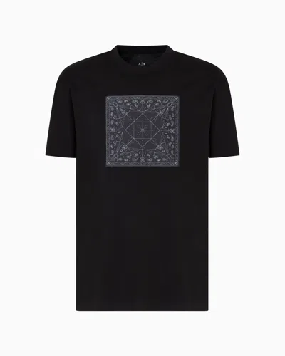 Armani Exchange Regular Fit T-shirts In Black