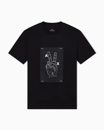 Armani Exchange Regular Fit T-shirts In Black