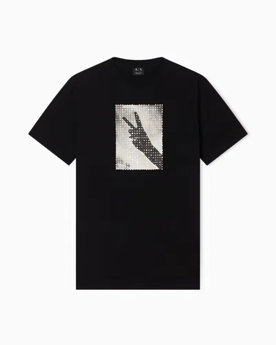 Armani Exchange Regular Fit T-shirts In Black