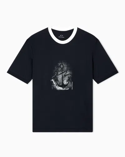 Armani Exchange Regular Fit T-shirts In Blue