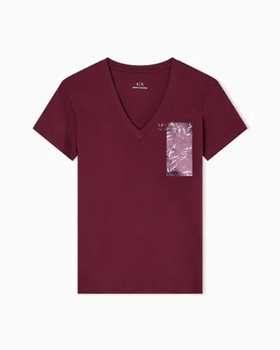Armani Exchange Regular Fit T-shirts In Burgundy