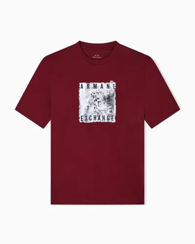 Armani Exchange Regular Fit T-shirts In Burgundy