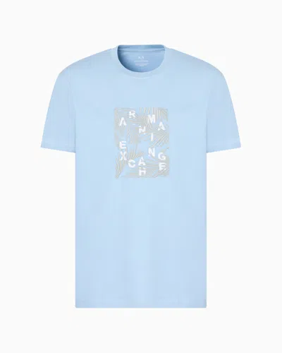 Armani Exchange Regular Fit T-shirts In Hellblau
