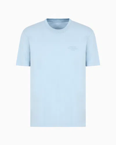 Armani Exchange Regular Fit T-shirts In Light Blue