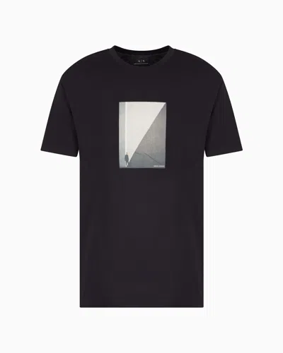Armani Exchange Regular Fit T-shirts In Navy Blue