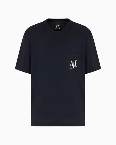 Armani Exchange Regular Fit T-shirts In Navy Blue