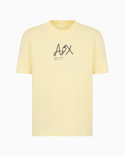 Armani Exchange Regular Fit T-shirts In Yellow