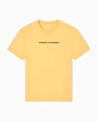 Armani Exchange Regular Fit T-shirts In Yellow