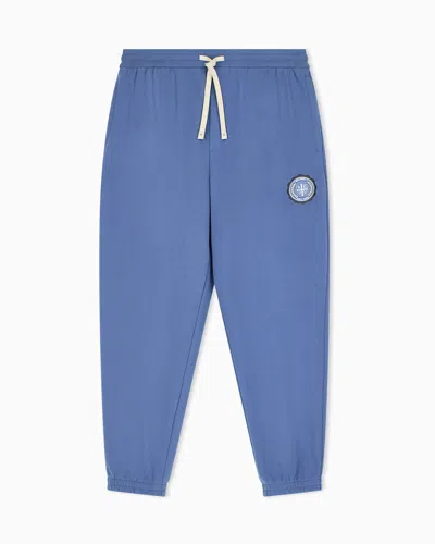 Armani Exchange Regular Fit Trousers Cotton French Terry In Blue