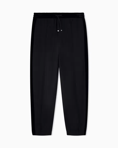 Armani Exchange Regular Fit Trousers In Stretch Modal Jersey In Black