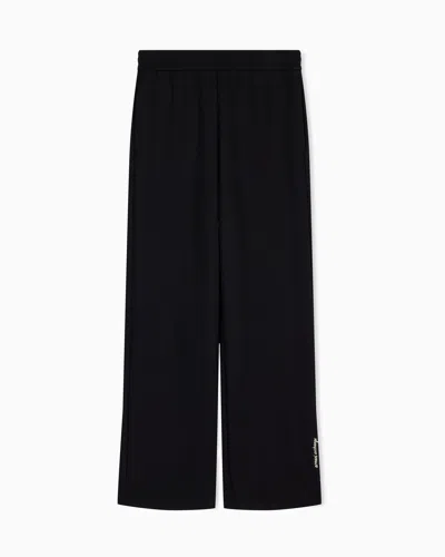 Armani Exchange Regular Fit Trousers In Viscose Scuba In Black