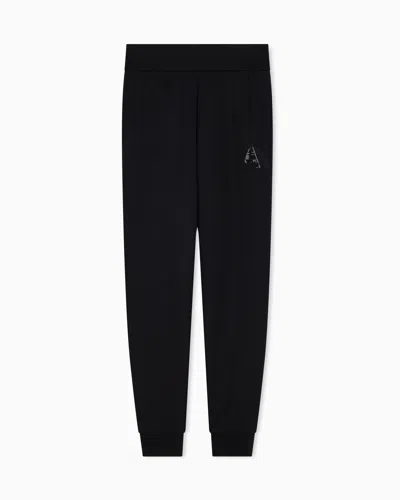 Armani Exchange Regular Fit Trousers Jersey In Stretch Viscose Scuba In Black