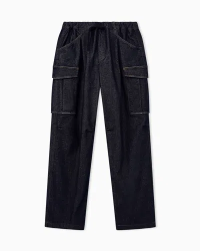 Armani Exchange Regular Fit Trousers Washed Stretch Cotton Denim In Blue