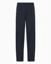 Armani Exchange Regular Fit Trousers With Contrasting Band In Blue