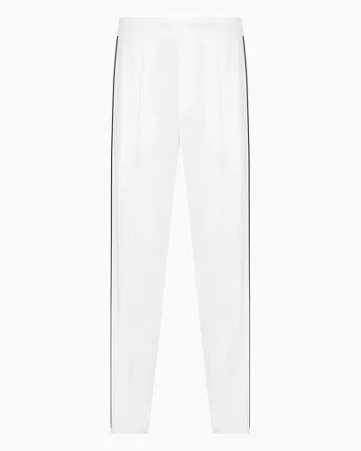 Armani Exchange Regular Fit Trousers With Contrasting Band In White