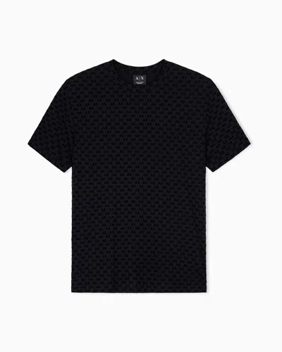 Armani Exchange Regular T-shirt In Cotton Jersey In Black