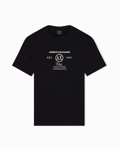 Armani Exchange Regular T-shirt In Cotton Jersey In Black