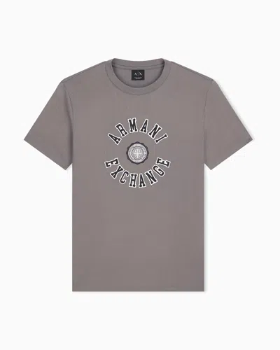 Armani Exchange Regular T-shirt In Cotton Jersey In Gray
