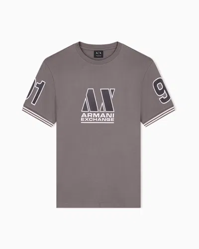 Armani Exchange Regular T-shirt In Cotton Jersey In Gray