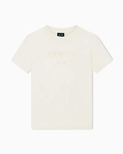 Armani Exchange Regular T-shirt In Organic Cotton Heavy Jersey In Neutral