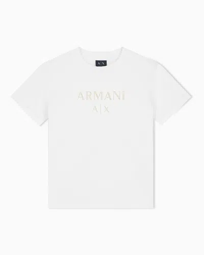 Armani Exchange Regular T-shirt In Organic Cotton Heavy Jersey In White