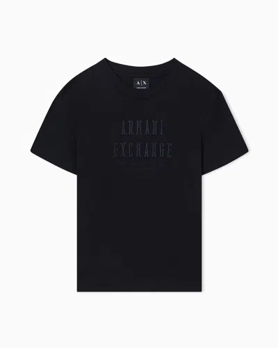 Armani Exchange Relaxed Fit Cotton T-shirt In Black