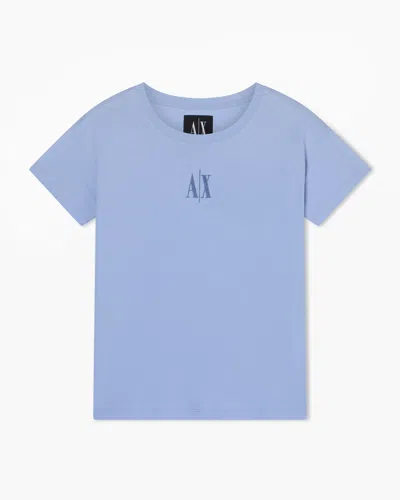 Armani Exchange Relaxed Fit Cotton T-shirt In Blue