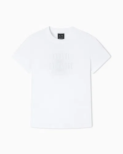 Armani Exchange Relaxed Fit Cotton T-shirt In White