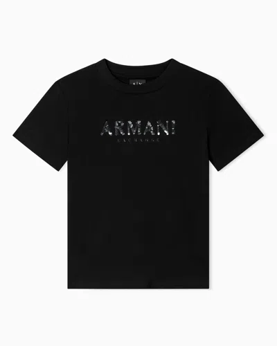 Armani Exchange Relaxed Fit T-shirt In Cotton Jersey In Black