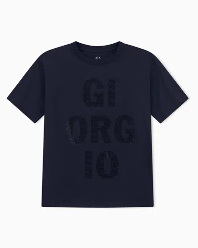Armani Exchange Relaxed Fit T-shirts In Black