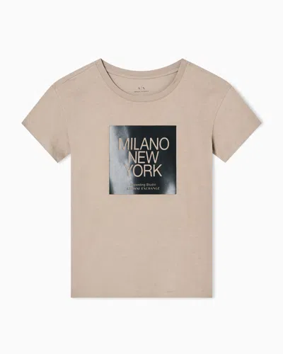Armani Exchange Relaxed Fit T-shirts In Neutral