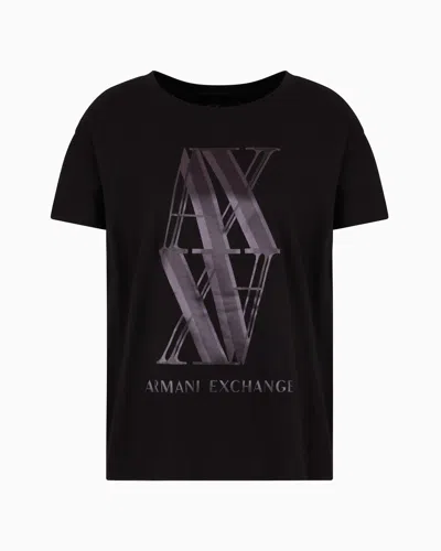 Armani Exchange Relaxed Fit T-shirts In Black