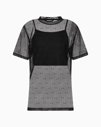 Armani Exchange Relaxed Fit T-shirts In Black