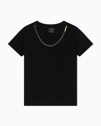 Armani Exchange Relaxed Fit T-shirts In Black