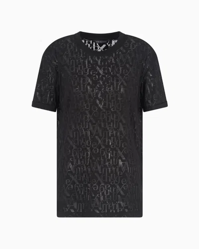 Armani Exchange Relaxed Fit T-shirts In Black