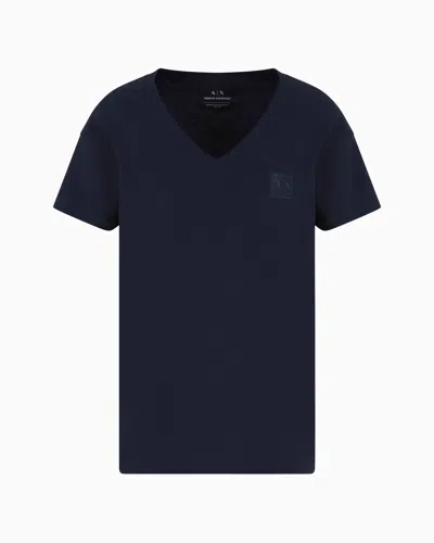 Armani Exchange Relaxed Fit T-shirts In Blue