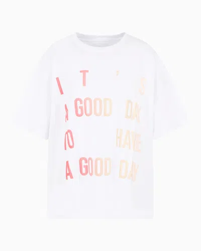 Armani Exchange Relaxed Fit T-shirts In White