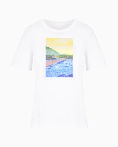 Armani Exchange Relaxed Fit T-shirts In White