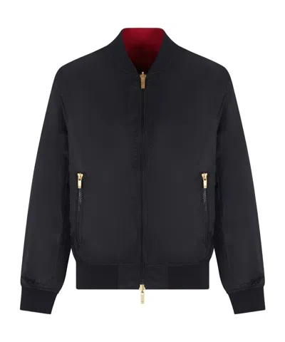 Armani Exchange Reversible Baseball Collar Jacket In Black