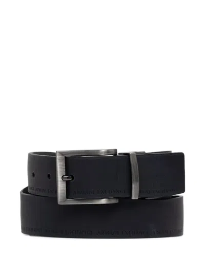 Armani Exchange Reversible Belt In Black