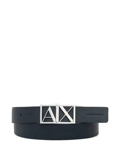 Armani Exchange Reversible Belt In Blue