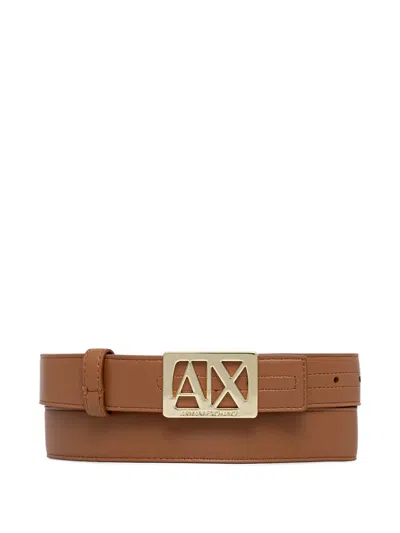 Armani Exchange Reversible Belt In Brown