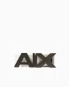 Armani Exchange Reversible Leather Belt With Satin Metal Logo Buckle In White